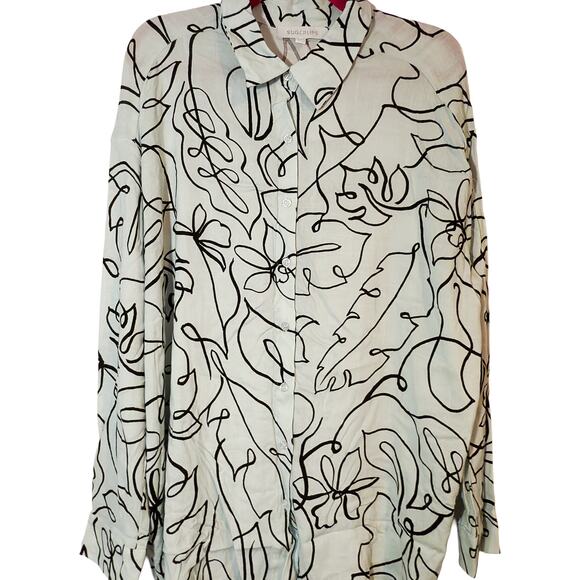 Sugarlips Dalton Boyfriend Button Down Shirt Pale Blue Women's Medium New NWT - Picture 7 of 8